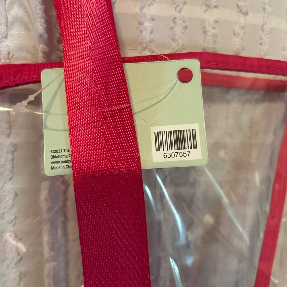 Clear Tote‎ Bag with Hot Pink Accents
